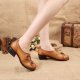 Flower Retro Mid Heel Original Folkways Handmade Shoes