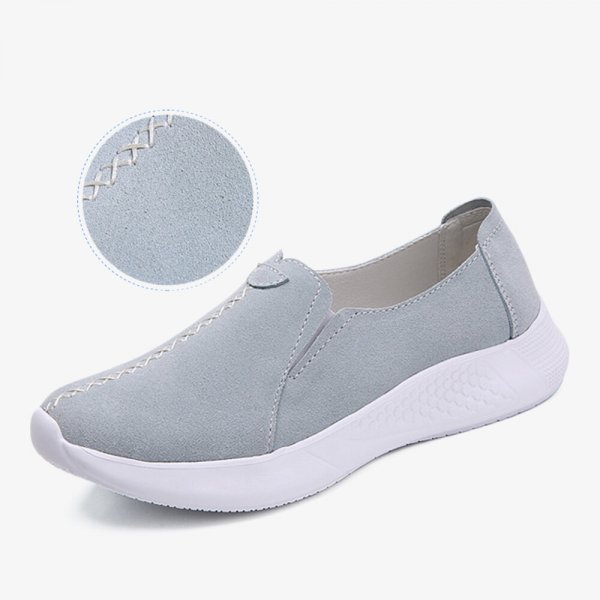 Women Stitching Decor Lightweight Comfy Non Slip Soft Casual Slip On Loafers