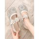 Women Floral Decor Carved Hollow Out Breathable Soft Leather Mary Jane Flat Shoes