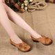 Flower Retro Mid Heel Original Folkways Handmade Shoes