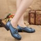 Flower Retro Mid Heel Original Folkways Handmade Shoes