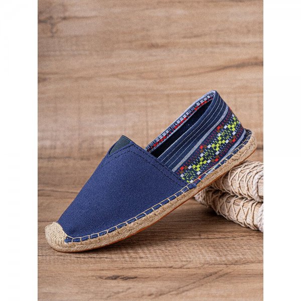 Ethnic Splicing Colorful Striped Linen Comfy Breathable Slip On Casual Espadrille Flat Shoes