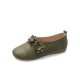 Women Retro Flower Decor Casual Soft Round Toe Slip-on Flats