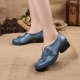 Flower Retro Mid Heel Original Folkways Handmade Shoes