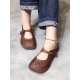 Women Casual Knotted Hook Loop Wide-toe Shoes Leaf Hollow Design Flats