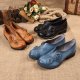 Flower Retro Mid Heel Original Folkways Handmade Shoes