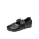 Women Floral Decor Carved Hollow Out Breathable Soft Leather Mary Jane Flat Shoes