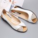 Rhinestones Peep Toe Breathable Casual Flat Shoes