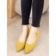 Women Pointed Toe Soft Solid Color Ballet Shoes Casual Shallow Slip On Knitted Flats